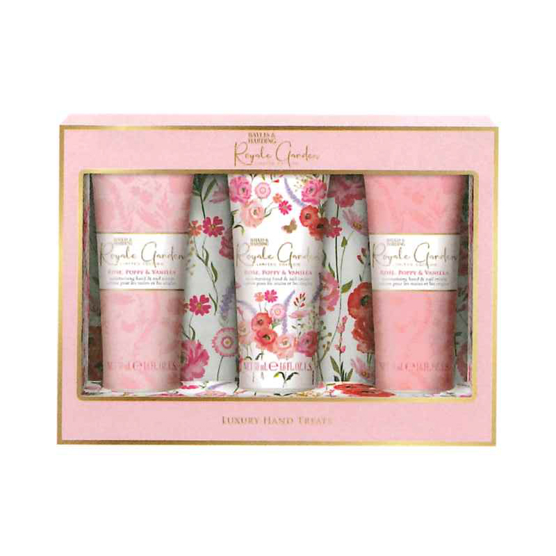 《予約:4/10(金)締切》数量限定【Royal garden】ベイリス&ハーディング ロイヤルガーデン ハンドトリートギフトセット 50ml×3