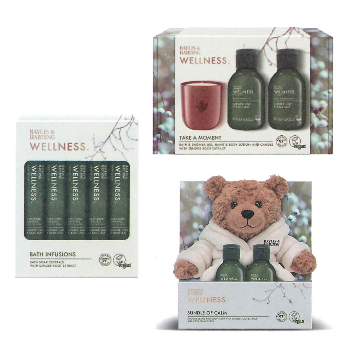 《予約:4/10(金)締切》【BAYLIS&HARDING】ベイリス＆ハーディング ウェルネスコレクション クリスマス ホリデー バスソルト ギフト