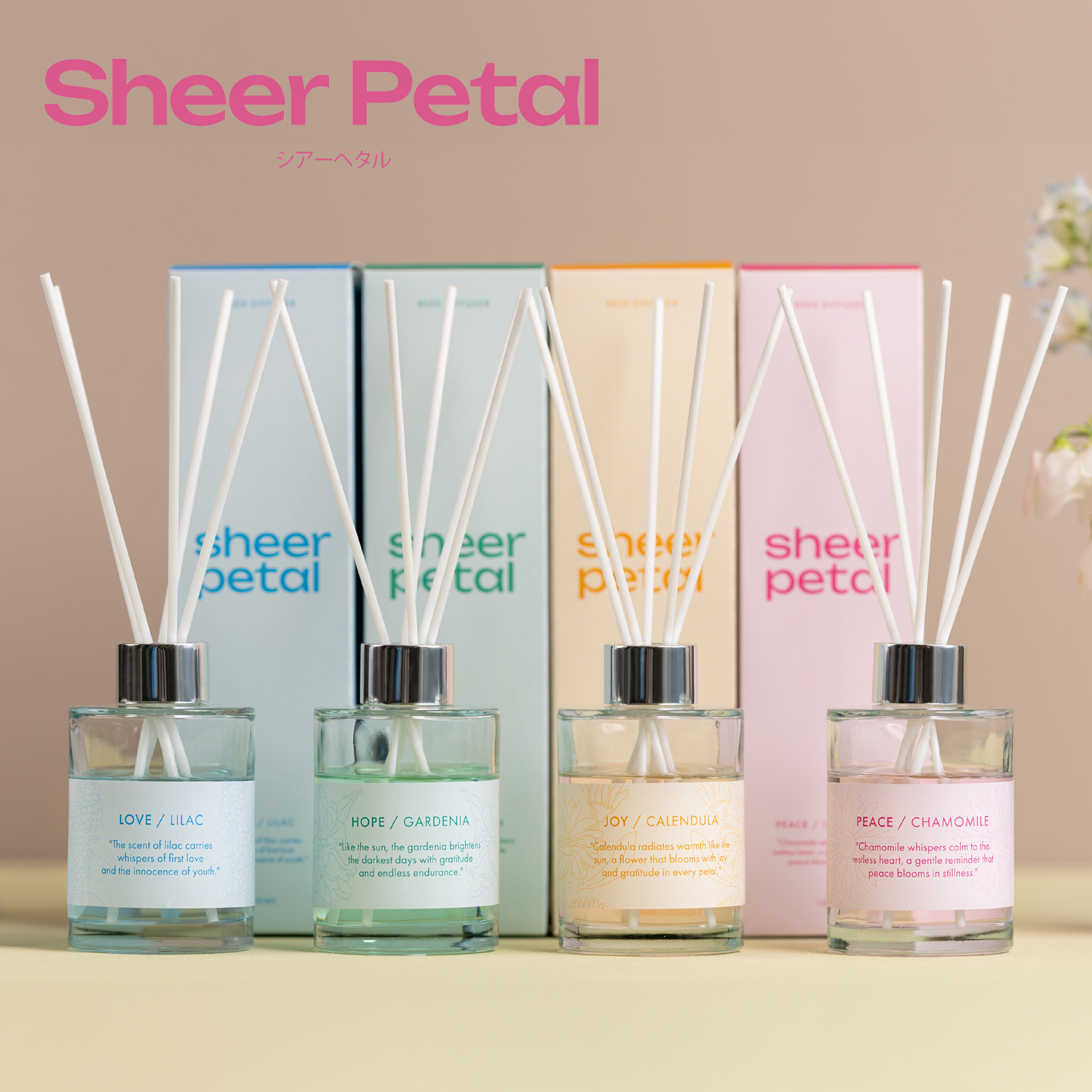 【Sheer Petal】シアーペタル ディフューザー アロマ ルームフレグランス