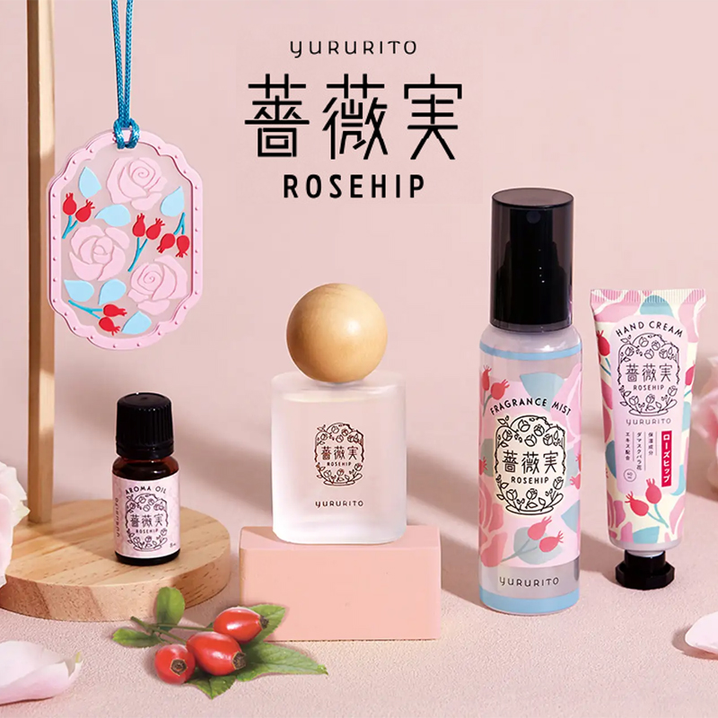 【YURURITO】薔薇実 ローズヒップ アロマオイル ハンドクリーム オーナメント ボディー＆ヘアミスト オードパルファム 日本製