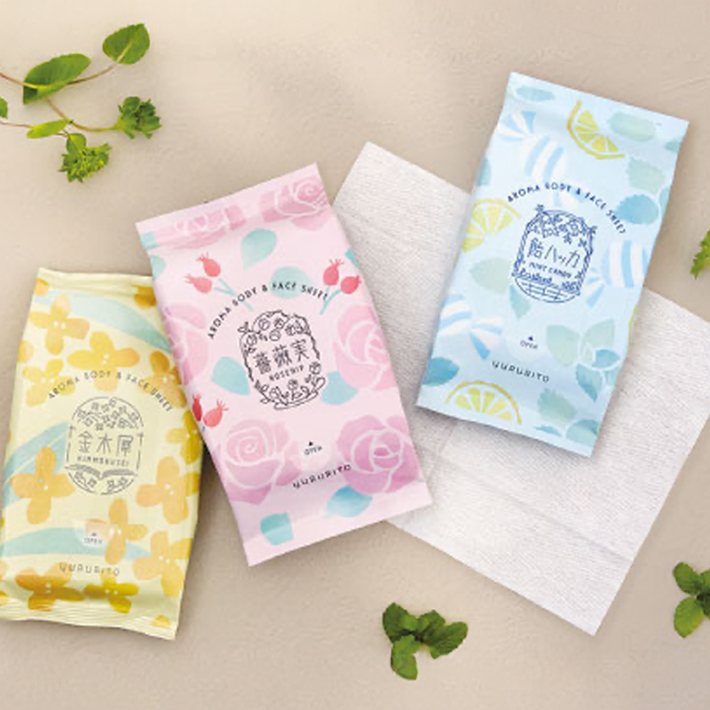 ゆるりと  ボディ リフレッシュシート 汗拭きシート 日本製