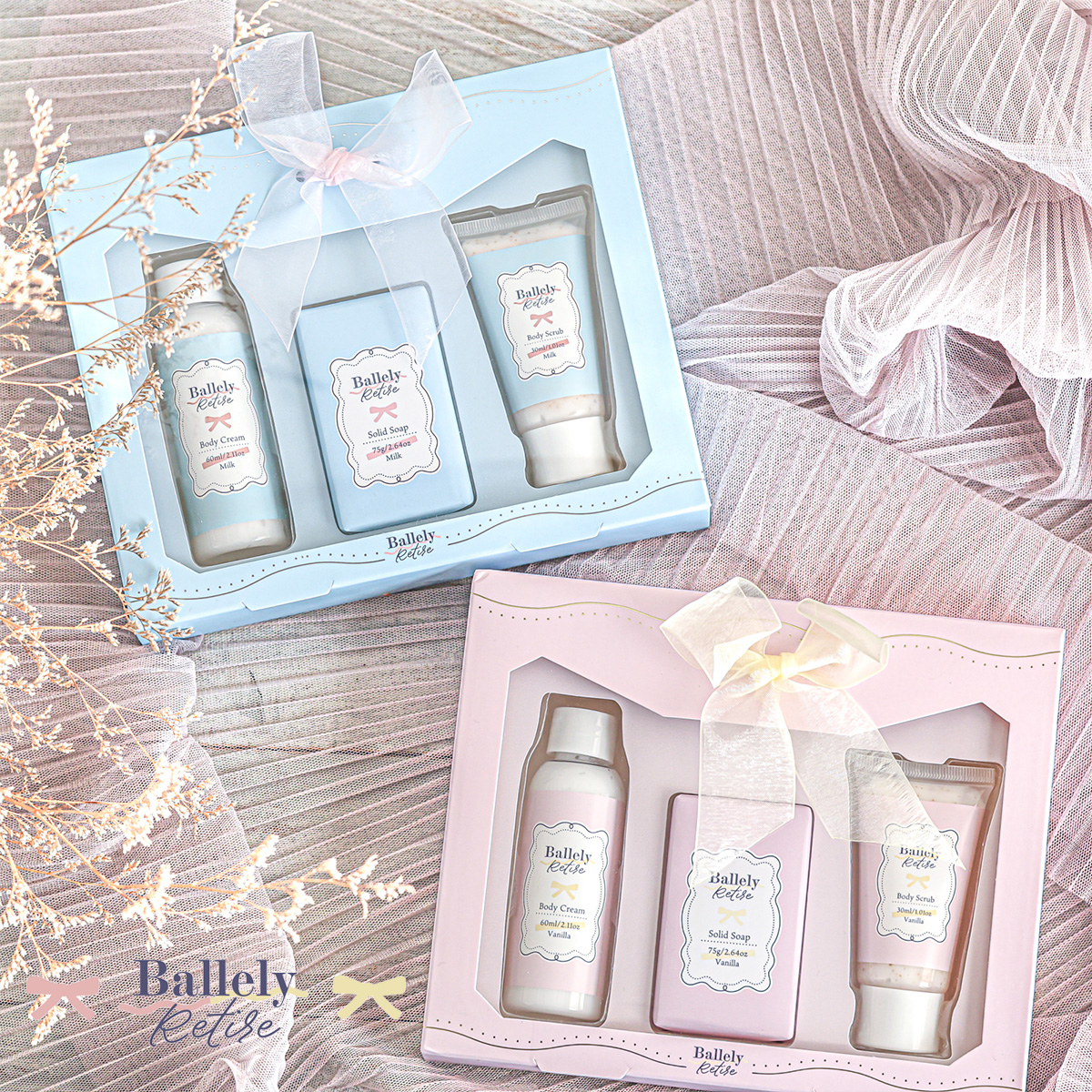 【Ballely Retire】バレリー ルティレ バスギフトセット ボディスクラブ/石鹸/ボディクリーム ミルク バニラ