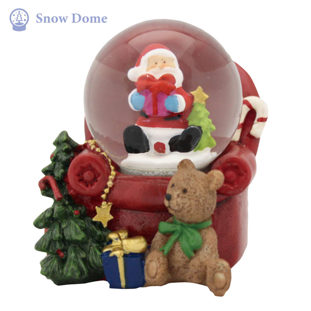 【楽しいクリスマスを迎える☆】45mmソファサンタ スノードーム インテリア