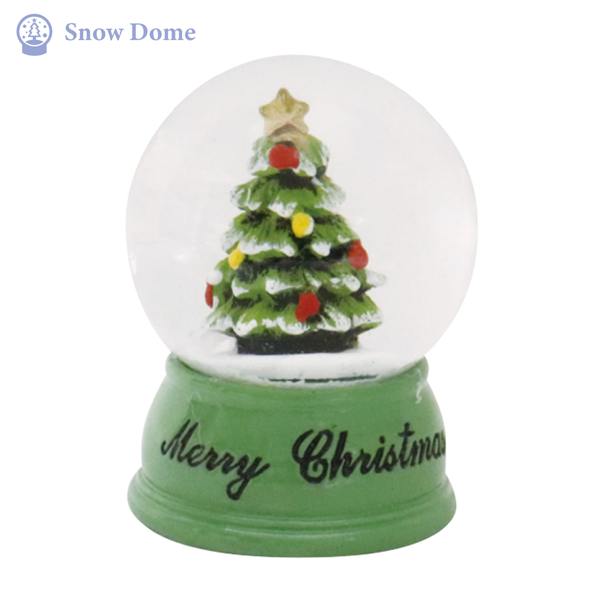 【楽しいクリスマスを迎える☆】35mmツリー 台座グリーン スノードーム インテリア