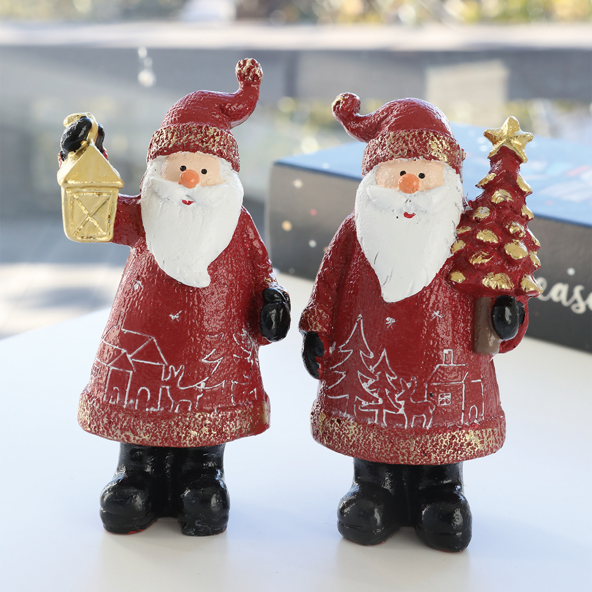 【クリスマス】サンタ＆雪だるま オブジェ 置物 飾り付け