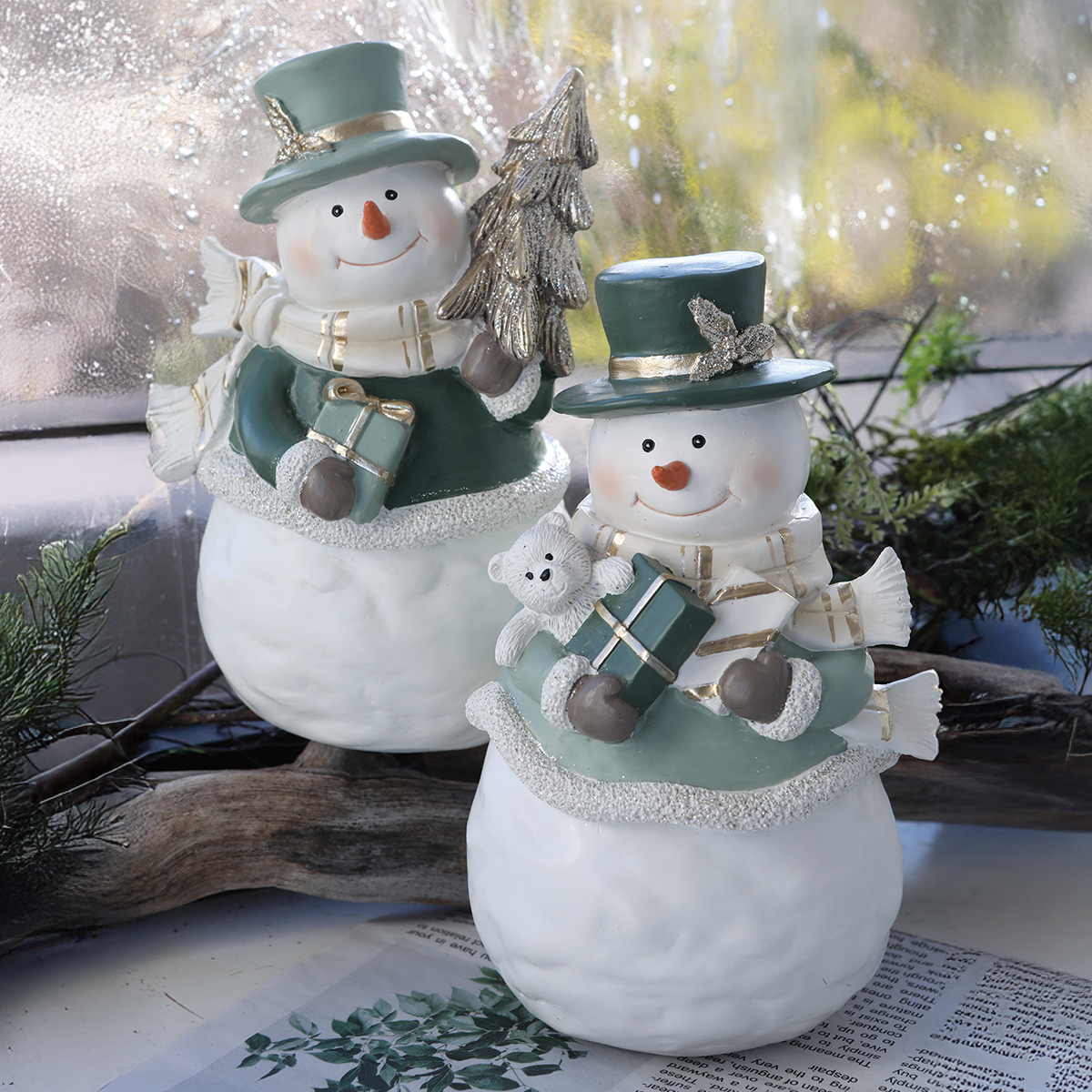 【クリスマス】ファットスノウ・マイキー＆アンディ 雪だるま オブジェ