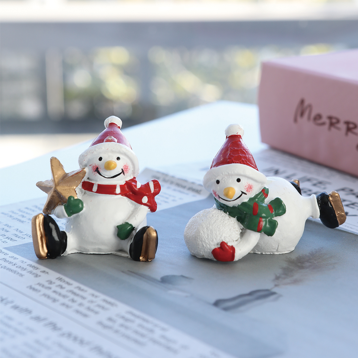 【クリスマス】バブルスノウオーナメント サンタ オブジェ 置物