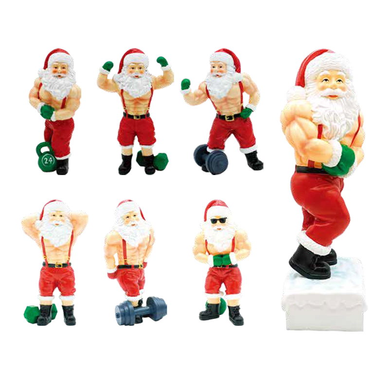 《予約：10月以降》【楽しいクリスマスに】人気のヨガサンタ新シリーズ クリスマス  インテリア サンタマッソー マッスルサンタ