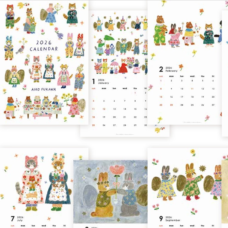 《予約：9月中旬入荷・6/30受注締め切り》Aiko Fukawa カレンダー 2026【cozyca products】