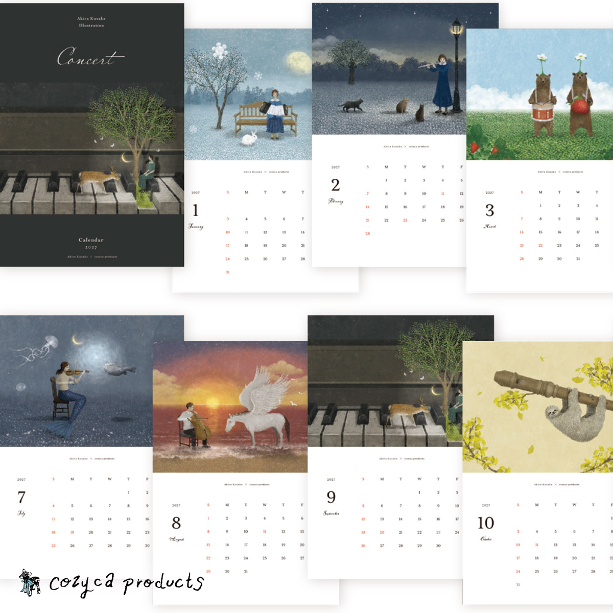 《予約6月末締切：9月下旬入荷》日下明 カレンダー 2027【cozyca products】