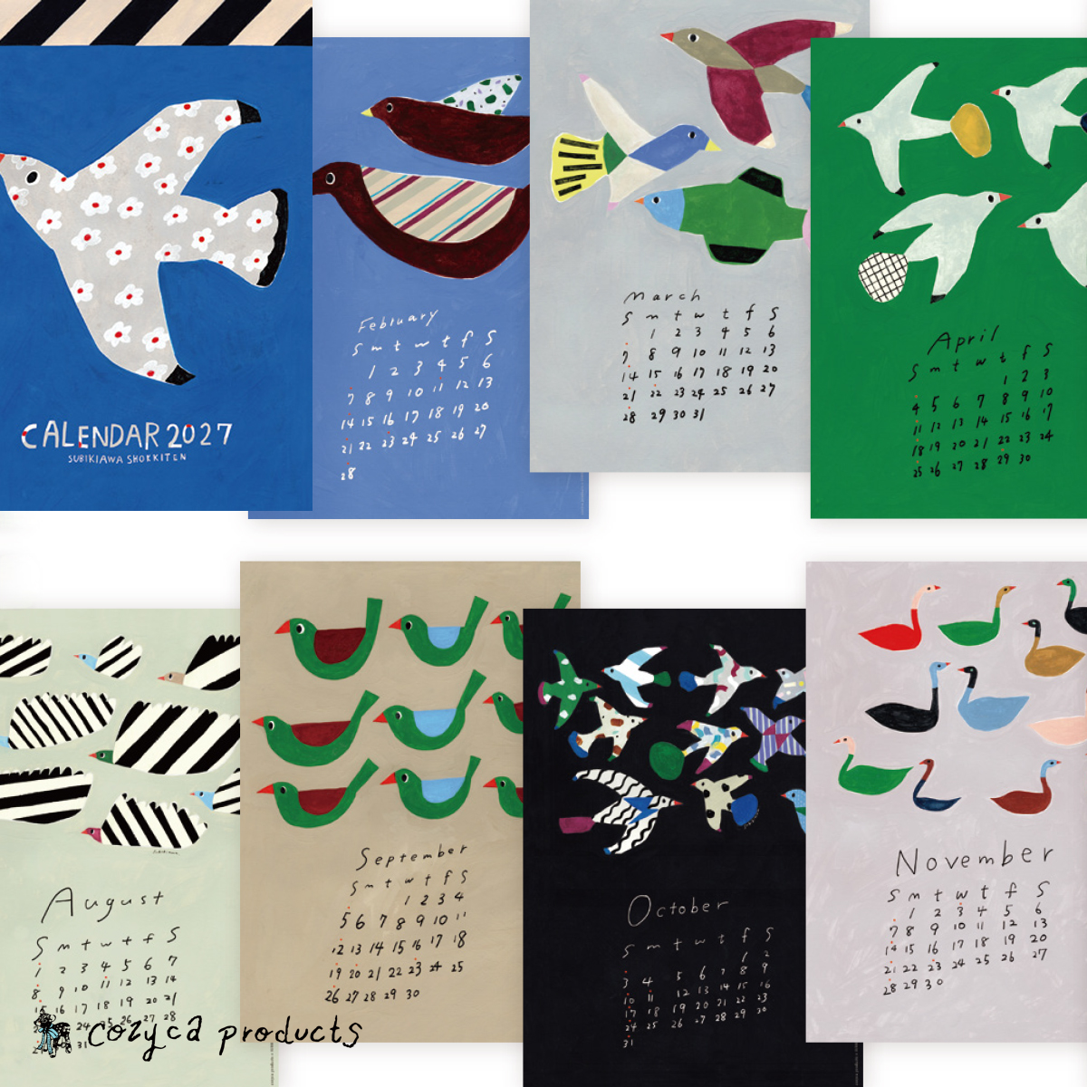 《予約6月末締切：9月下旬入荷》Subikiawa. カレンダー 2027【cozyca products】
