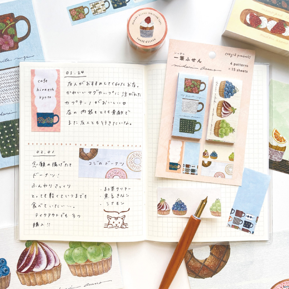 《予約：4月下旬発売》【cozyca products】一筆ふせん 浅野みどり・福岡麻利子・AikoFukawa・ネクタイ・高旗将雄・多田玲子・いといゆき・藤巻佐有梨