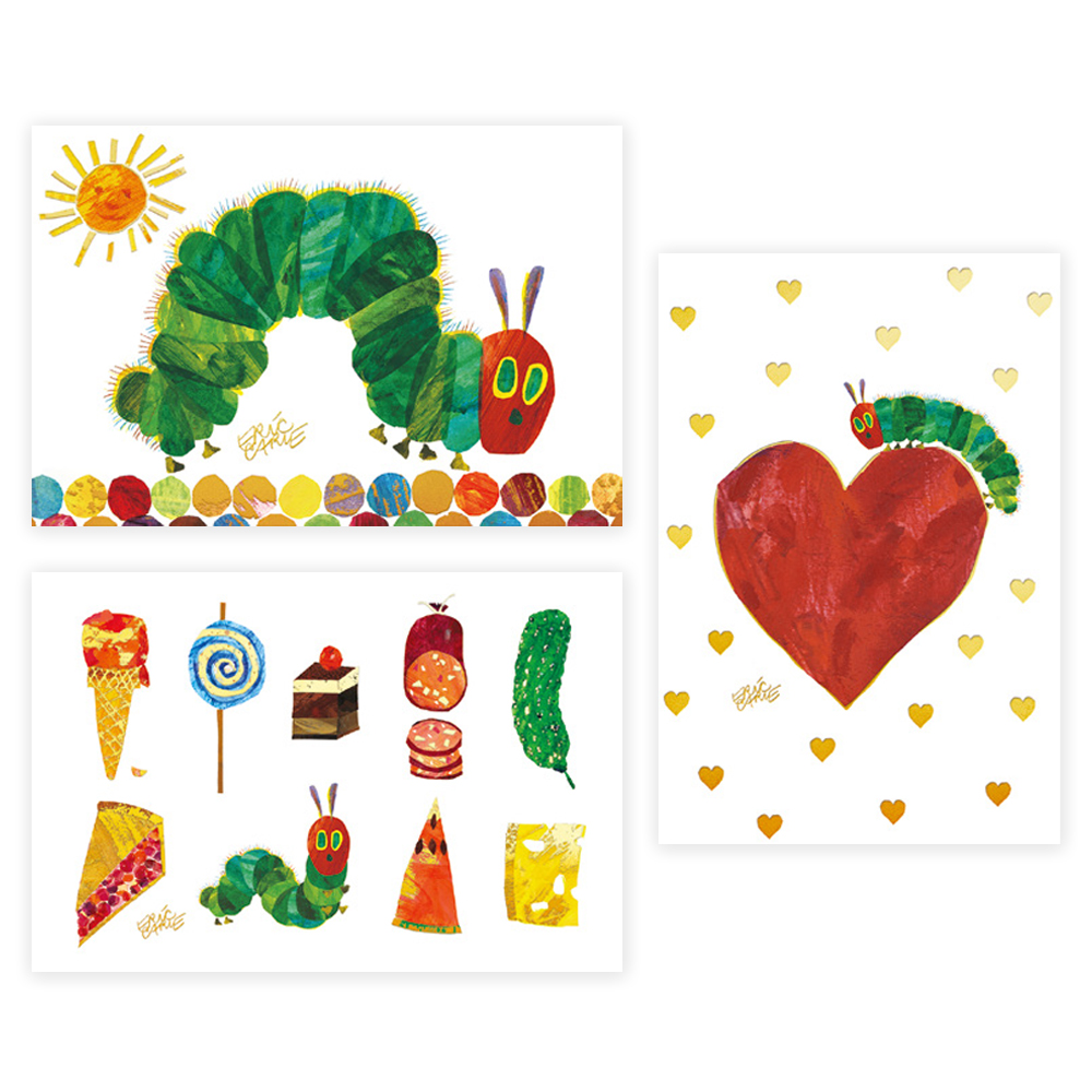 《予約：4月下旬発売》【cozyca products】エリック・カール 箔押しポストカード はらぺこあおむし