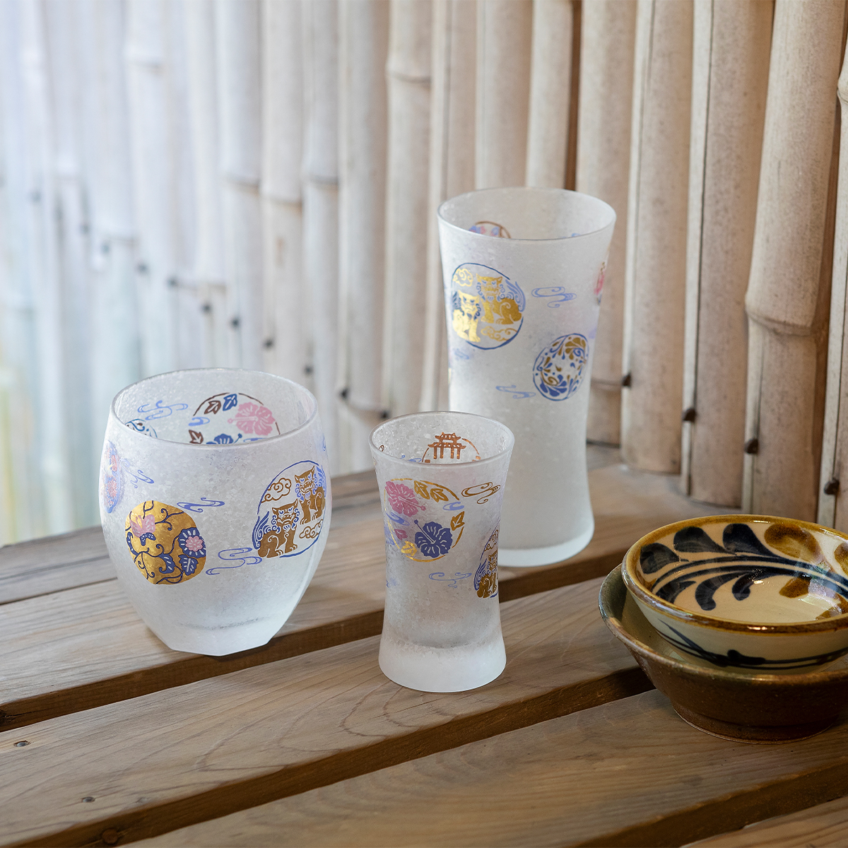 【日本製】プレミアムニッポンテイスト 琉球丸紋 酒グラス・オールド・ビアグラス 父の日