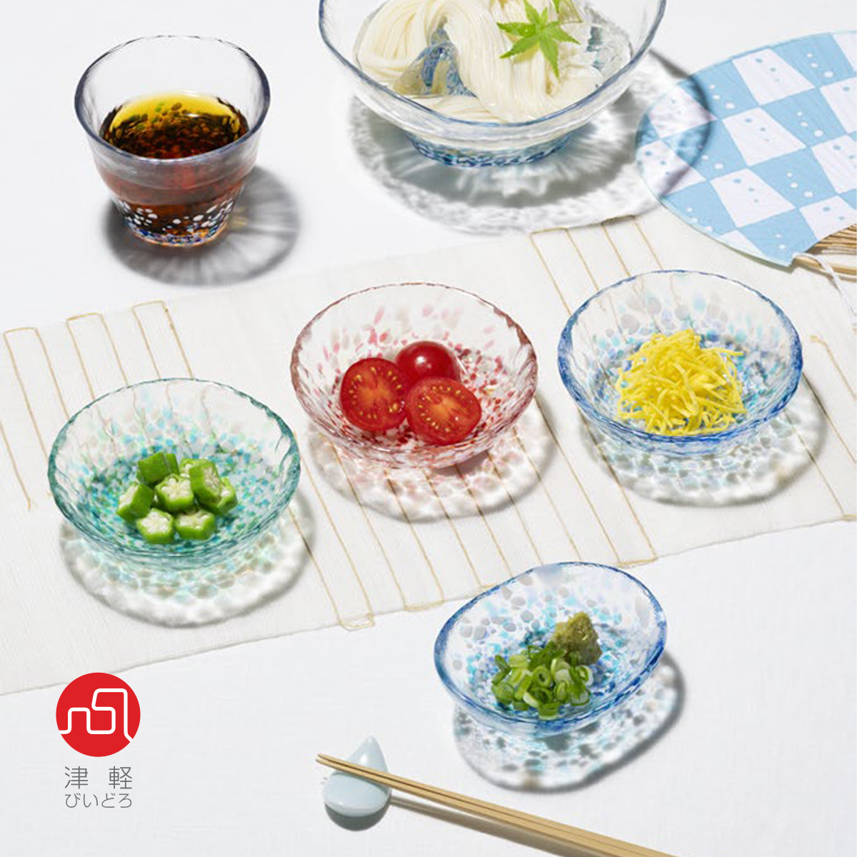 【津軽びいどろ】津軽の花 浅小鉢/豆皿