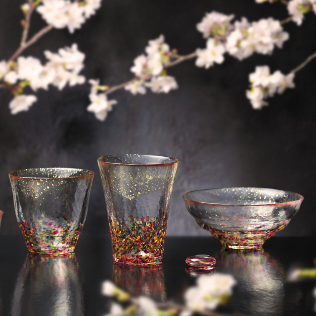 【津軽びいどろHANABI・・日本の美しいガラス器】ぐいのみ&ロックグラス&タンブラー&ガラス碗&片口&一輪挿し&浅鉢&箸置