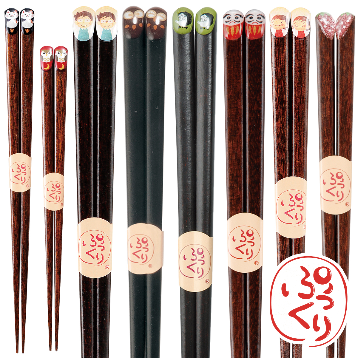 【一部名入れ可能】ぷっくり箸 ねこ フクロウ 子ども 家族でお揃い 日本製