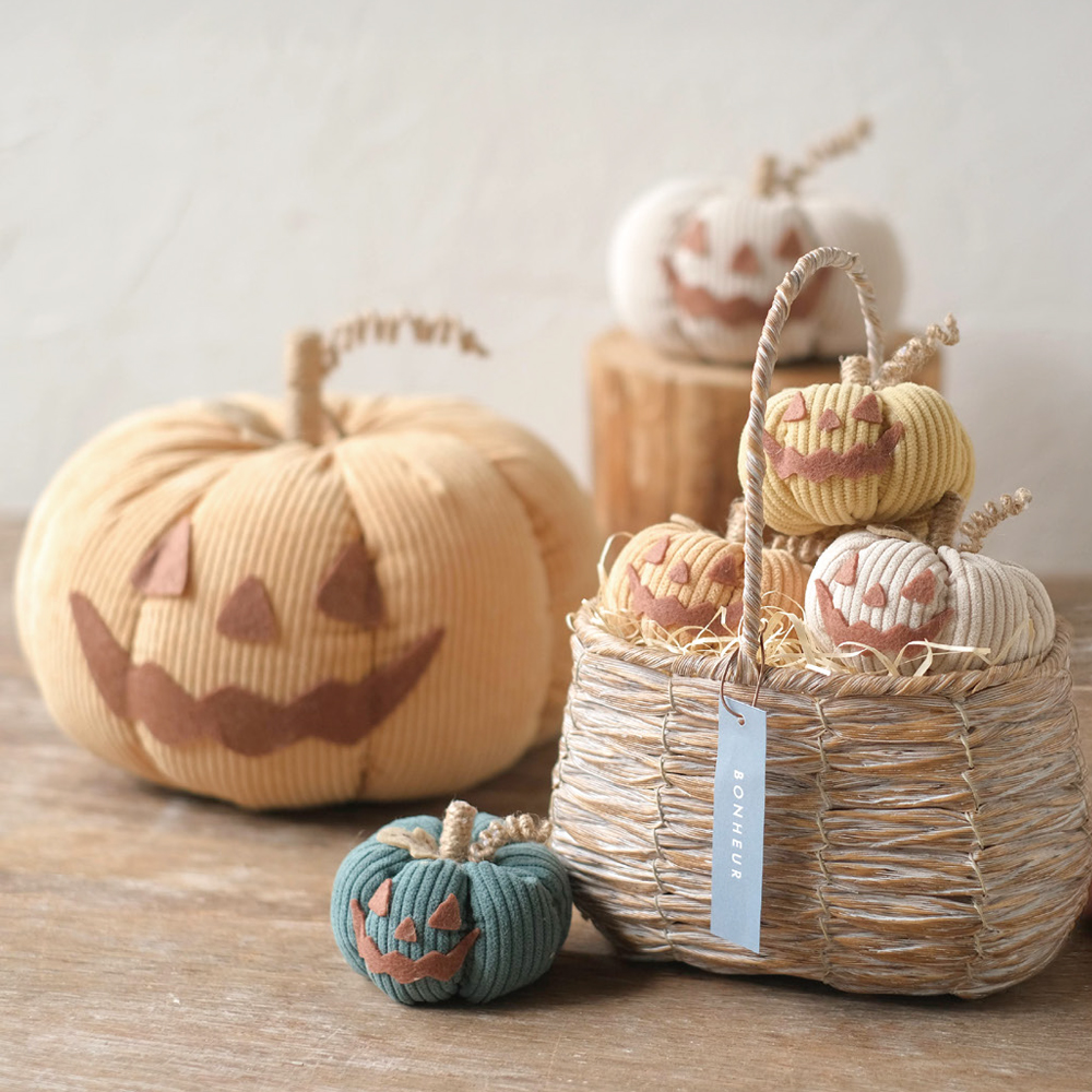 【ハロウィン】かぼちゃオーナメント&フラワーピック コーデュロイ