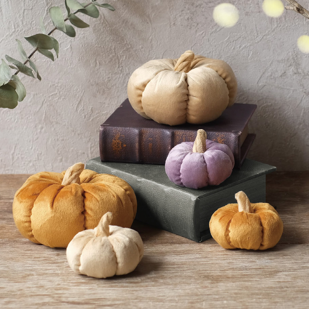 【ハロウィン】かぼちゃオーナメント&フラワーピック ベロア