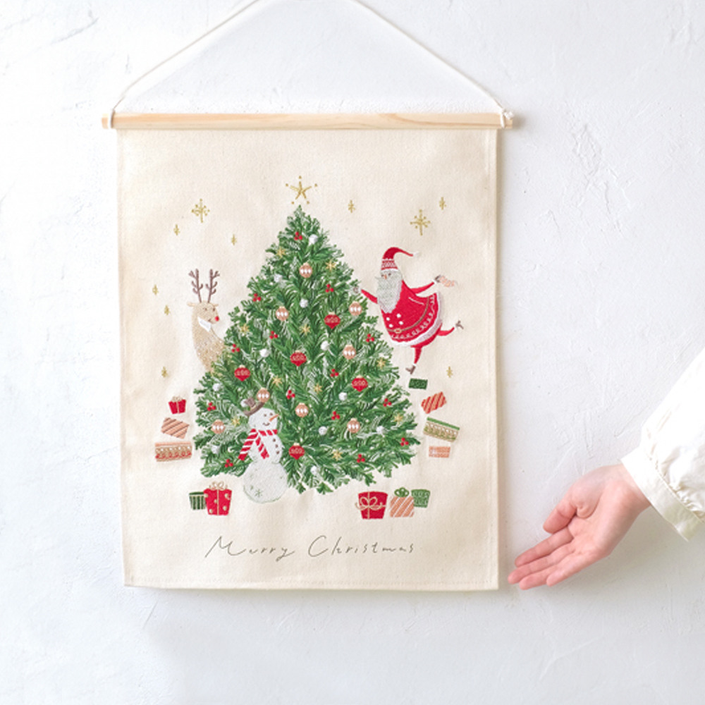 【クリスマス】刺繍タペストリー オールスター