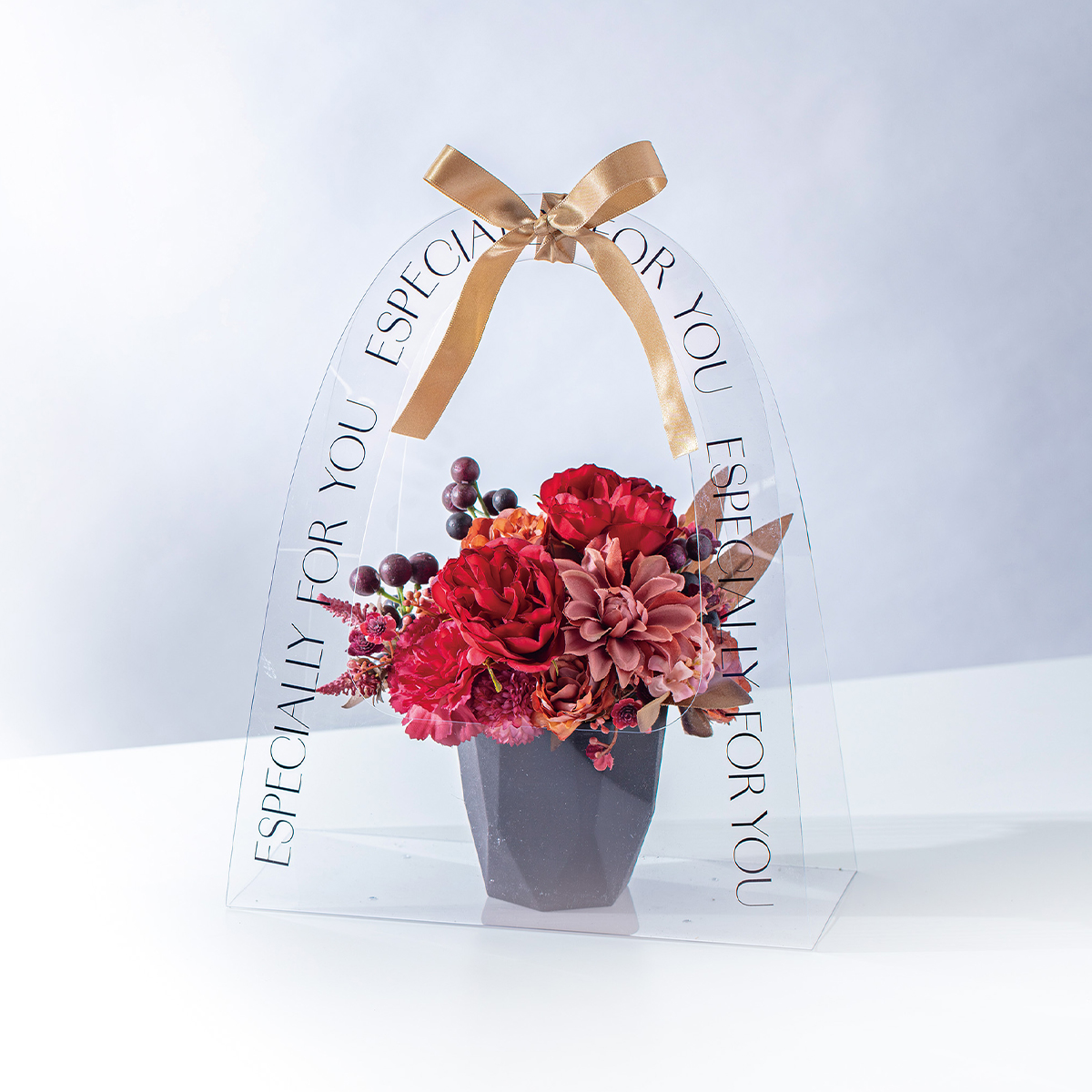 【ギフトやラッピングに】クリアイージーホルダー フラワーアレンジ ギフトバッグ 母の日 プレゼント