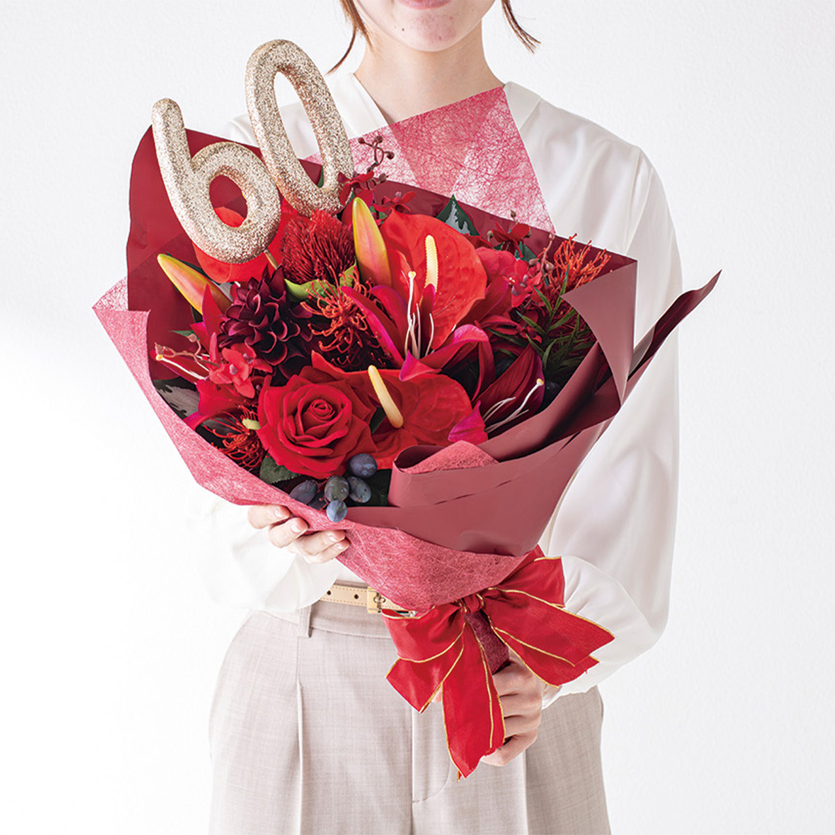 【ギフトやフラワーアレンジに】グリッターナンバーピック フラワーピック プレゼント お祝い