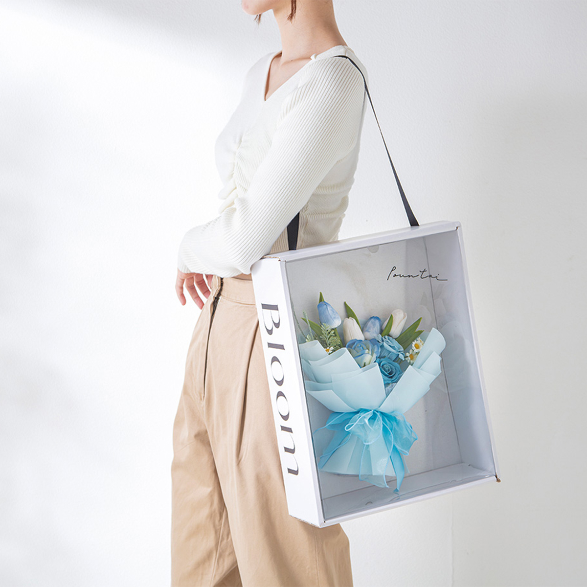 【スペシャルギフト】ボックスバッグソープフラワー 母の日 お祝い プレゼント