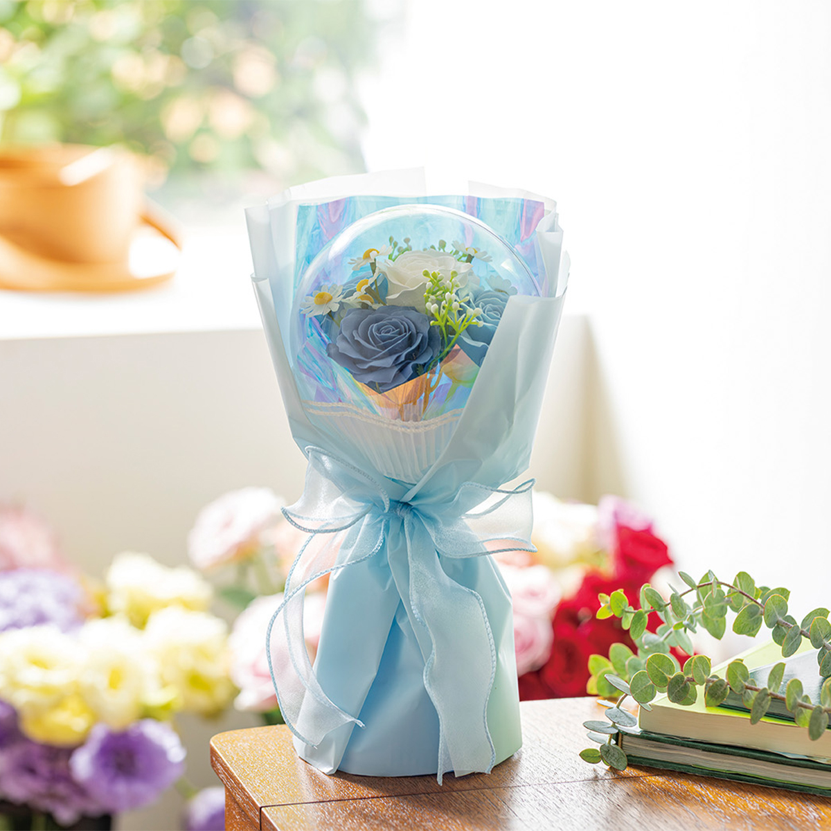 【スペシャルギフト】スフィアソープフラワーブーケ 母の日 お祝い プレゼント