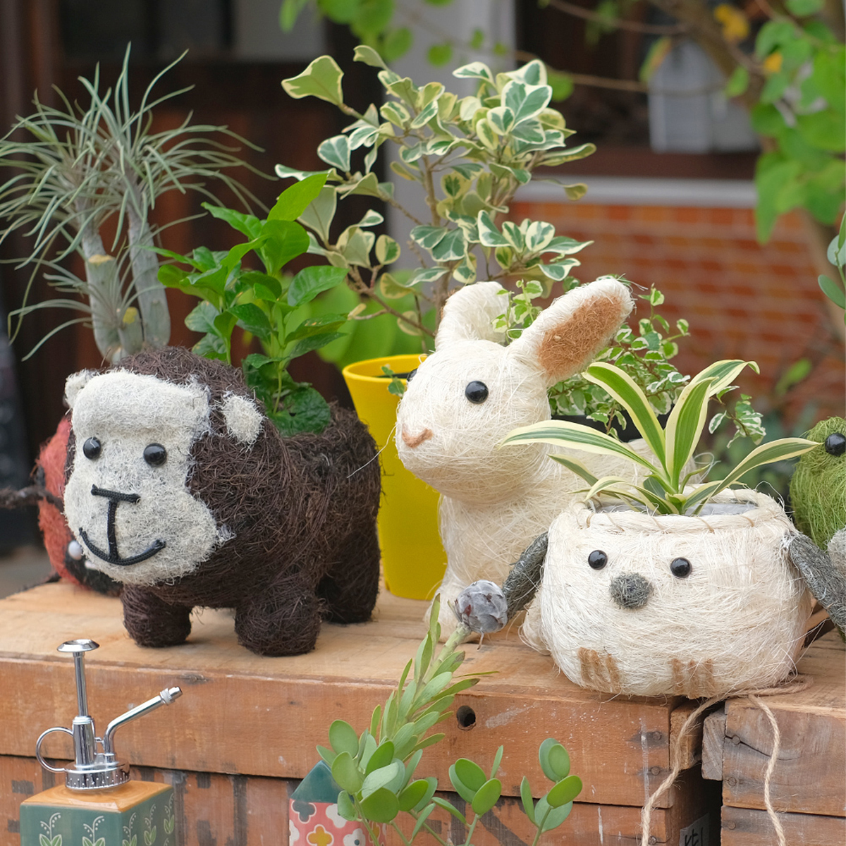 【ガーデニングやインテリアに】ひだまりアニマルポット フラワーポット プランター 植木鉢 鉢カバー