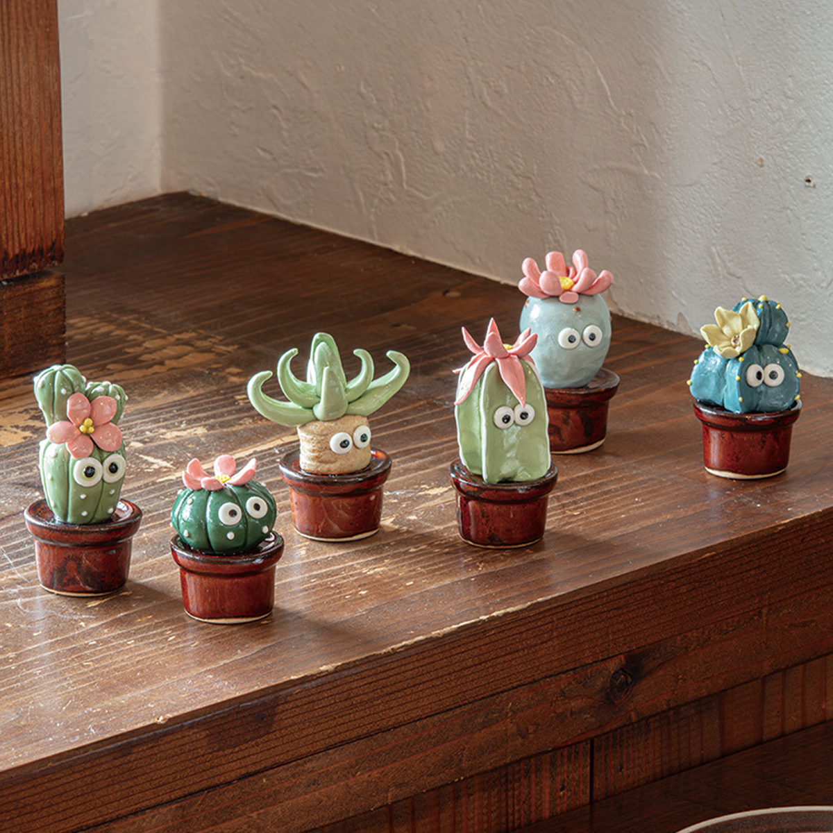 【ガーデニングやインテリアに】サボテンフレンズ オブジェ 置物