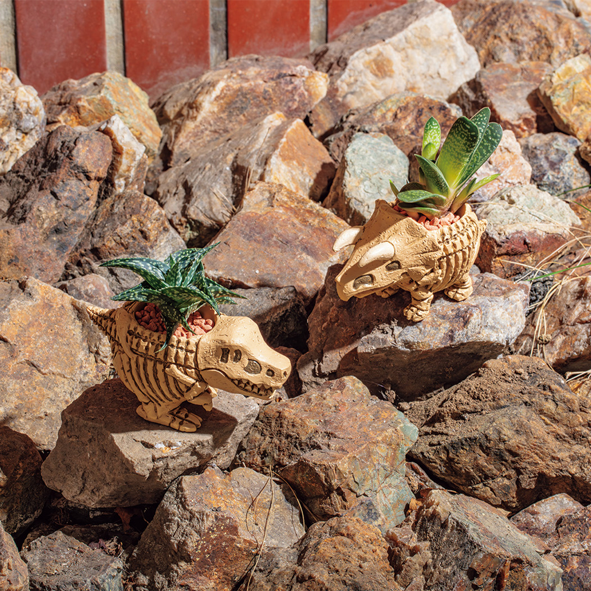 【ガーデニングやインテリアに】リトルレジンポット 恐竜&昆虫&軽トラ