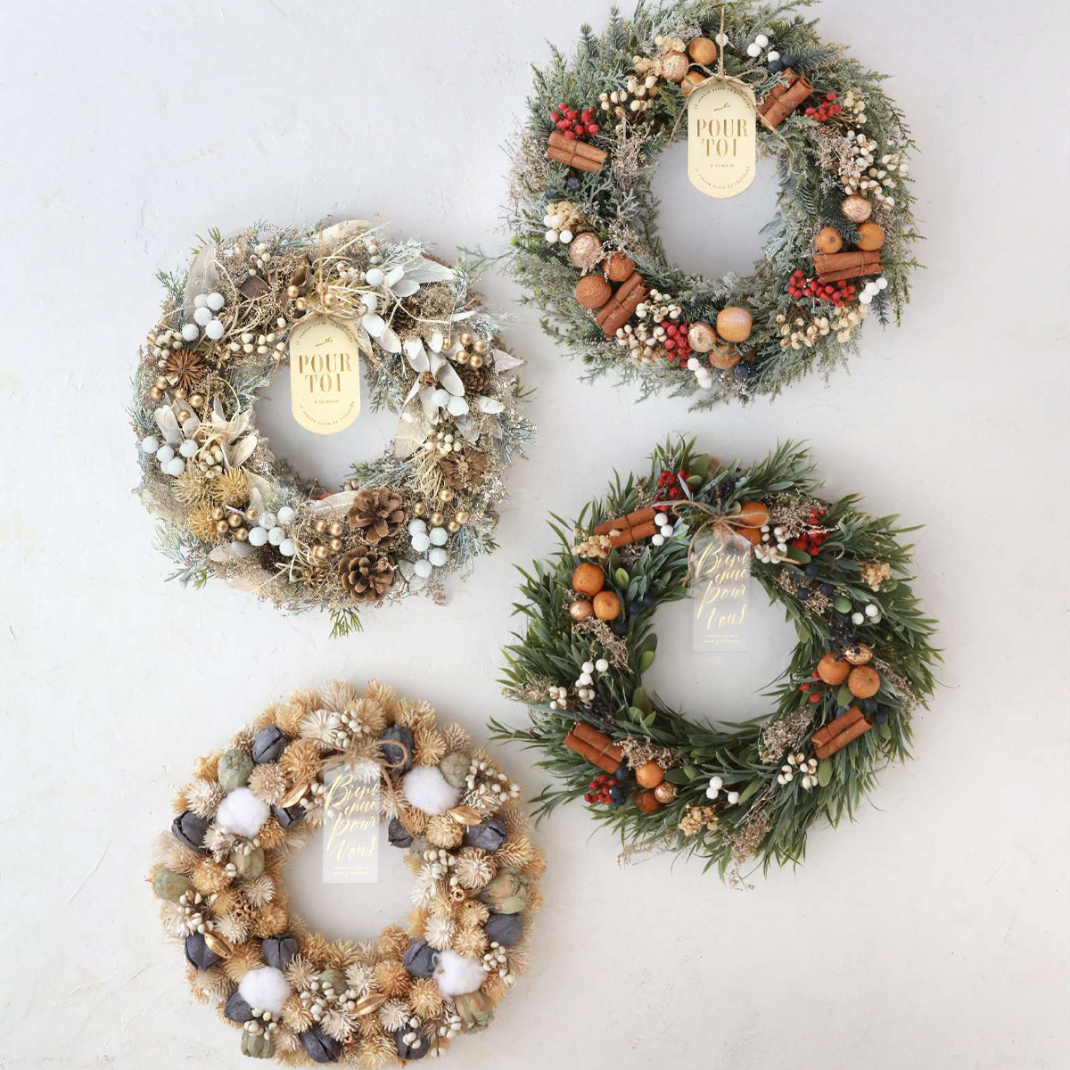 《予約：26年10～11月上旬以降入荷》【クリスマス】ナチュラルリース M&L ナチュラルリーフ 飾り付け