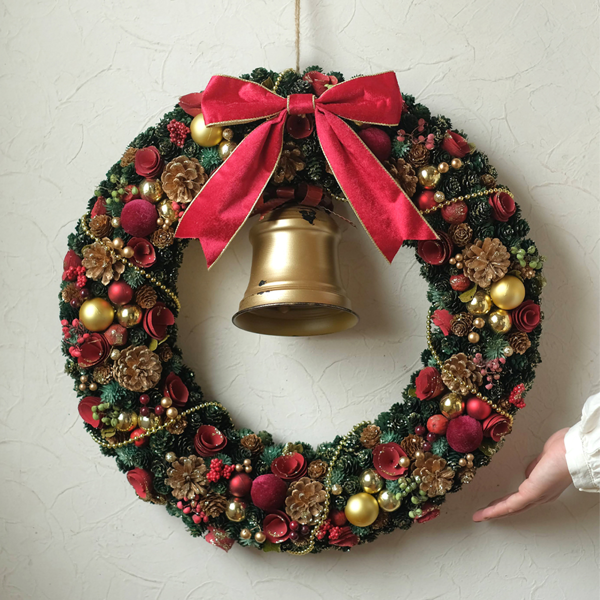 《予約：26年10月中旬以降入荷》【クリスマス】ナチュラルリース BIG クリスマスマーケット