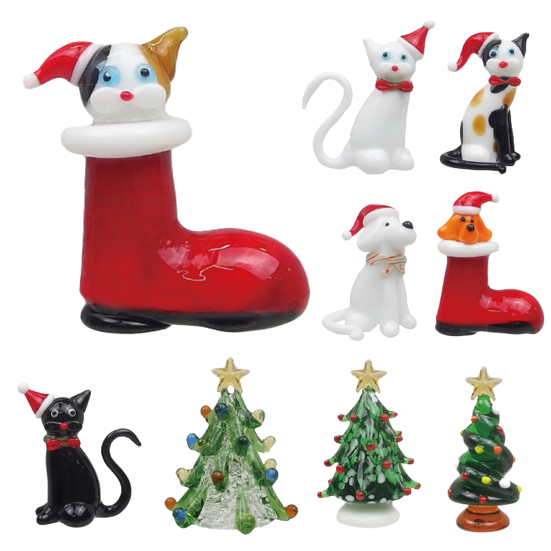《予約：26年9月中旬以降入荷》【クリスマス】ガラスクリスマス オブジェ 置物 vo.1