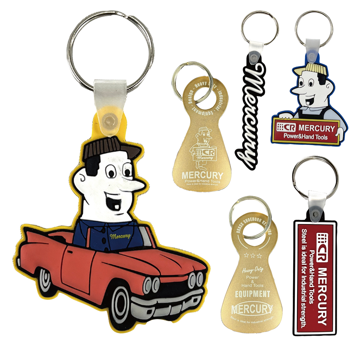 マーキュリー ラバーキーチェーン＆ブラスシューホーン キーアクセサリー