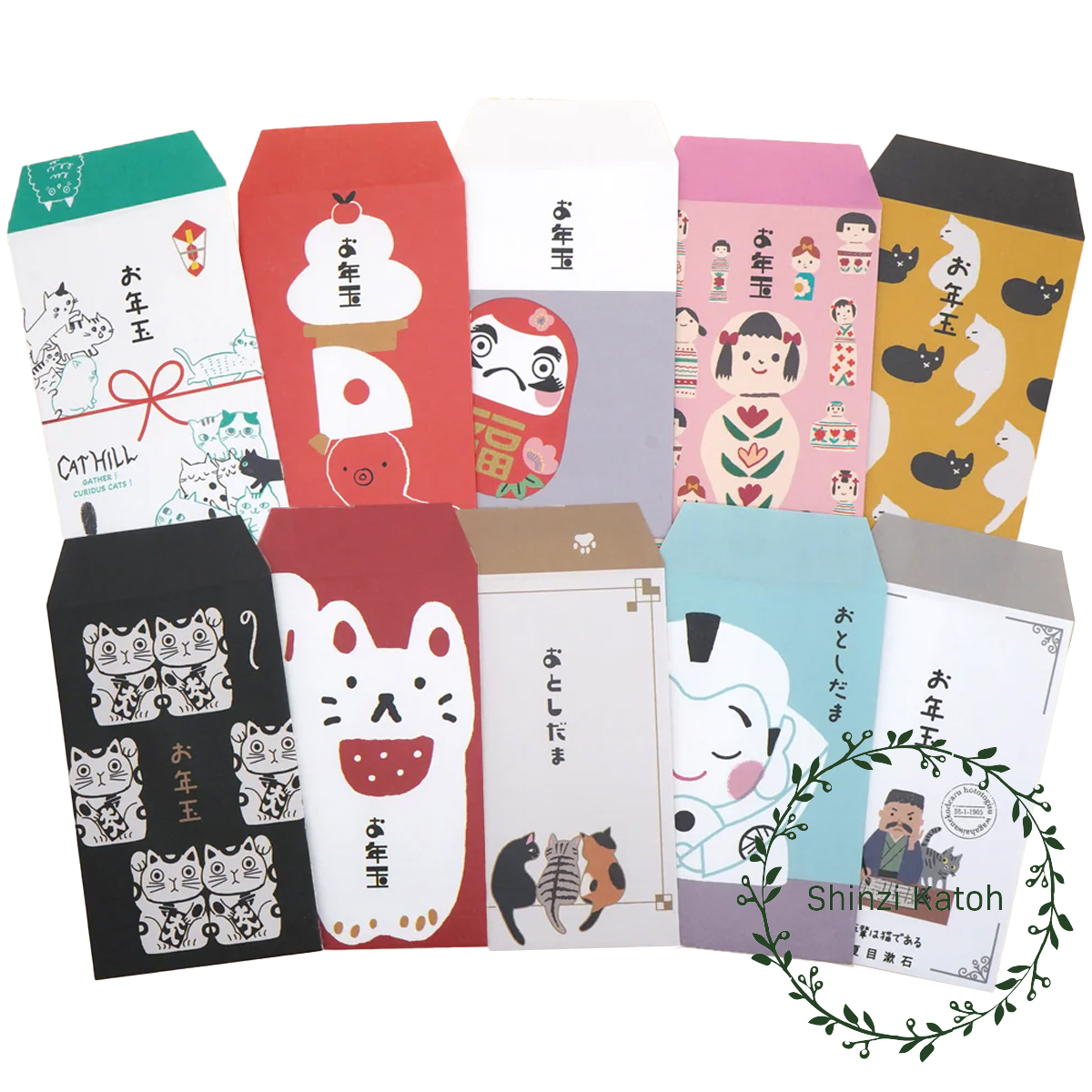 【日本製】ポチ袋 お年玉袋 小 猫 童話 縁起物