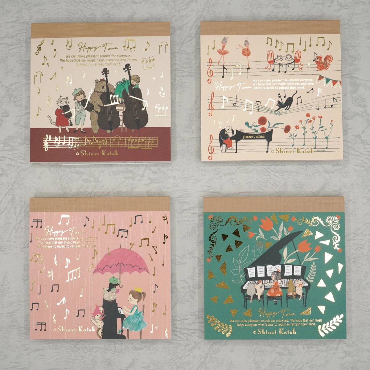 【日本製】ブロックメモ Happy Tone ピアノ 音楽