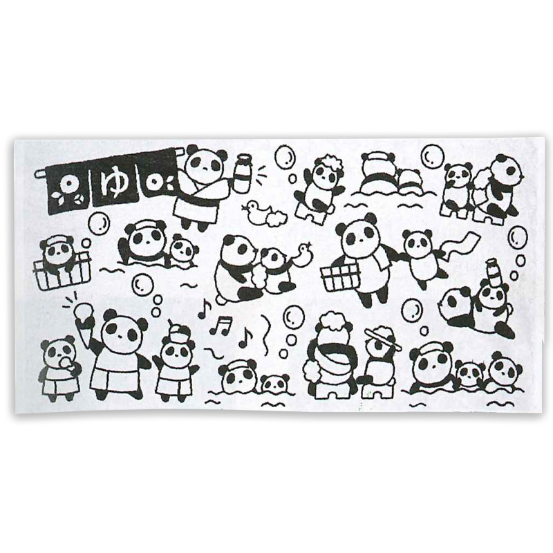 ジャガード織りバスタオル 温泉パンダ