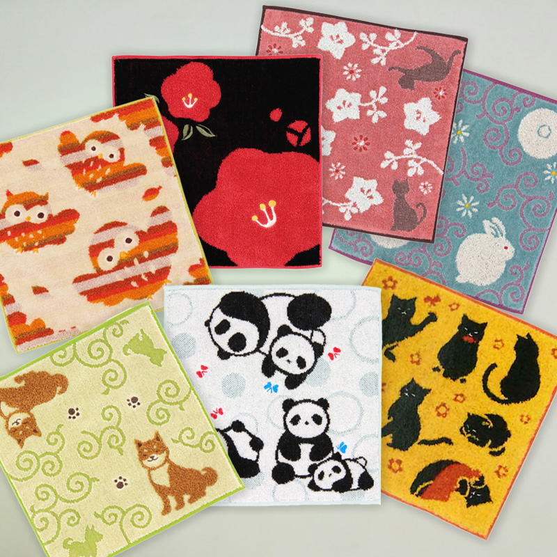 和柄ジャガードハンカチ お土産にも