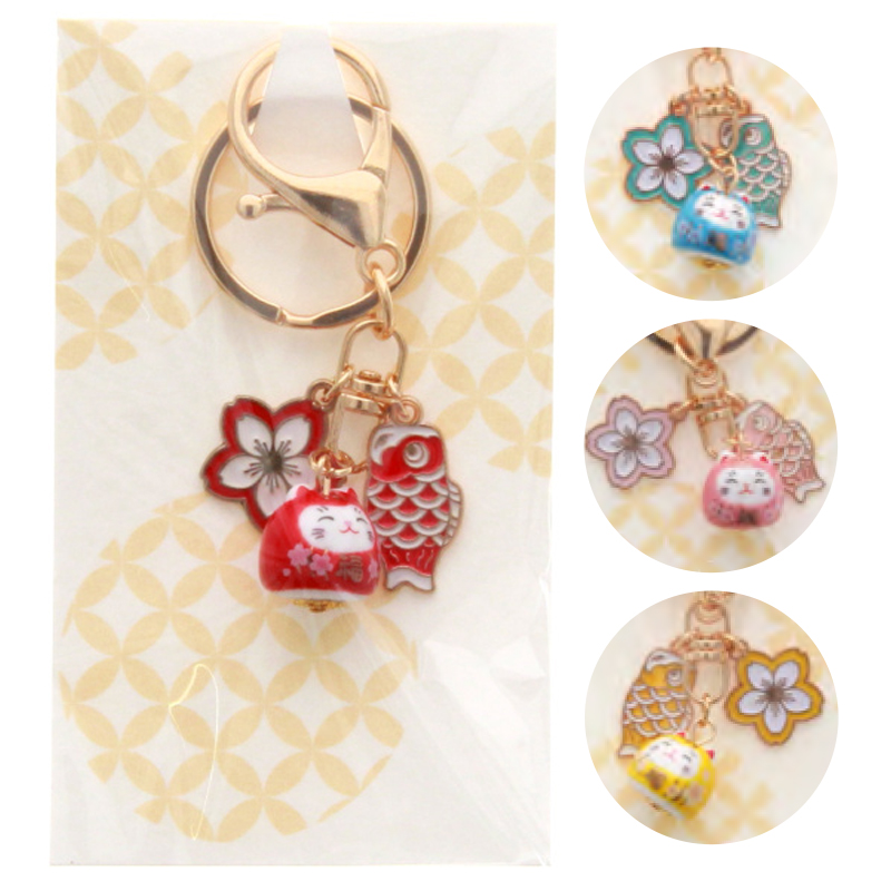 桜猫鯉のぼりキーホルダー 鯉のぼり こどもの日 ねこ プレゼント