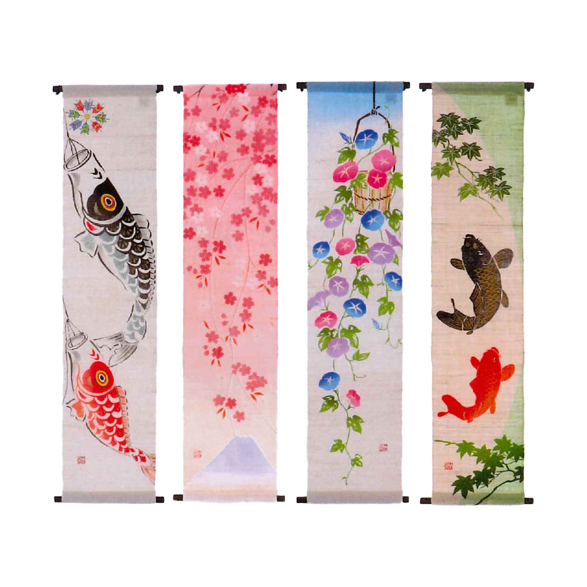 型染タペストリー90 壁掛け 鯉の滝のぼり 日本のお土産 和雑貨 日本製