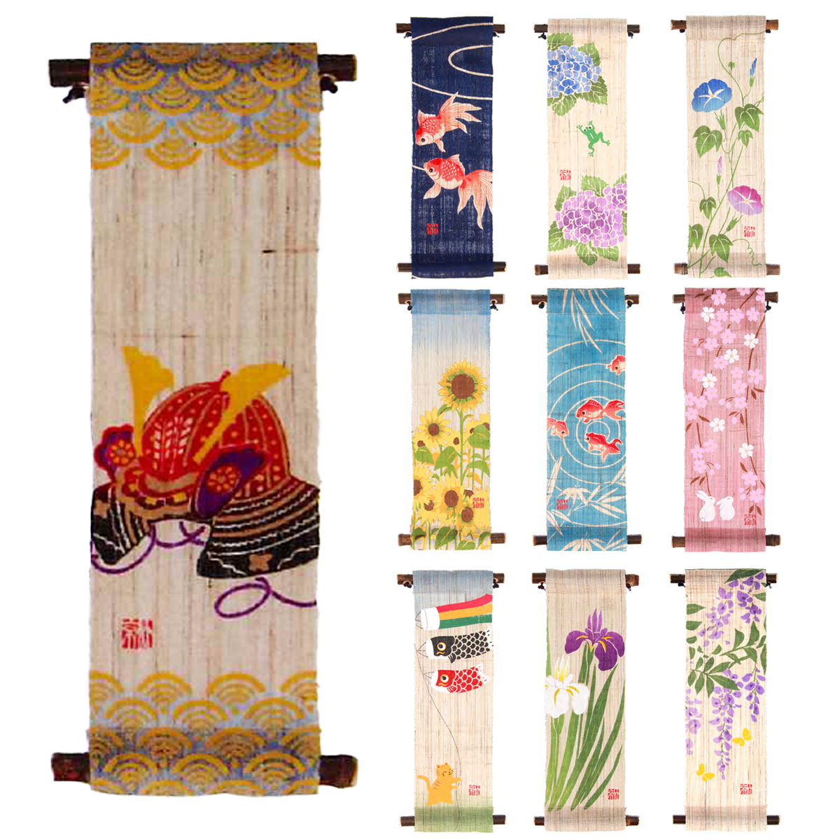 型染タペストリー35  壁掛け 夏 春 鯉のぼり 日本のお土産 和雑貨 日本製