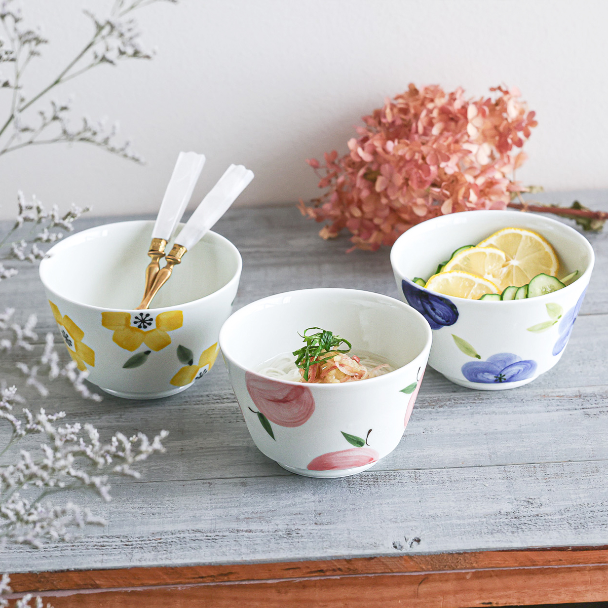 【日本製】Flower イージー丼 S/Lサイズ 丼ぶり どんぶり