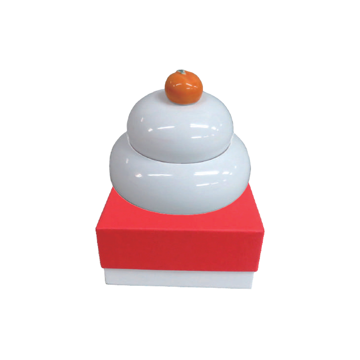 【日本製】迎春コレクション 白磁渕金 橙付鏡餅セット 食器 正月