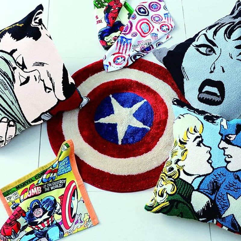 【MARVEL】マーベル スターリーラウンド 円形マット キャプテン・アメリカ
