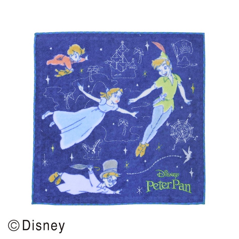 【Disney】ディズニー ピーターパン 蓄光刺繍 ミニタオル 暗闇で光る 抗菌防臭加工