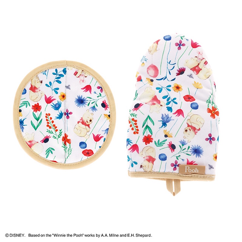 【Disney】ディズニー くまのプーさん ハピネスフラワーデイ ミトン・鍋敷きセット キッチン雑貨