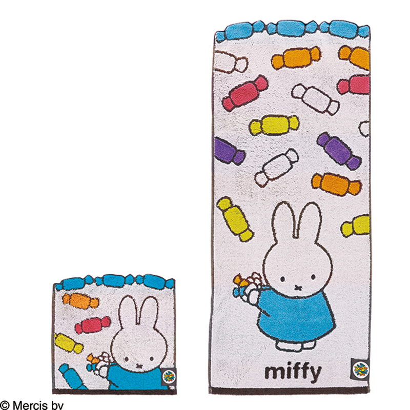 【miffy】ミッフィー ミッフィーとキャラメル ミニタオル&フェイスタオル 防菌防臭加工