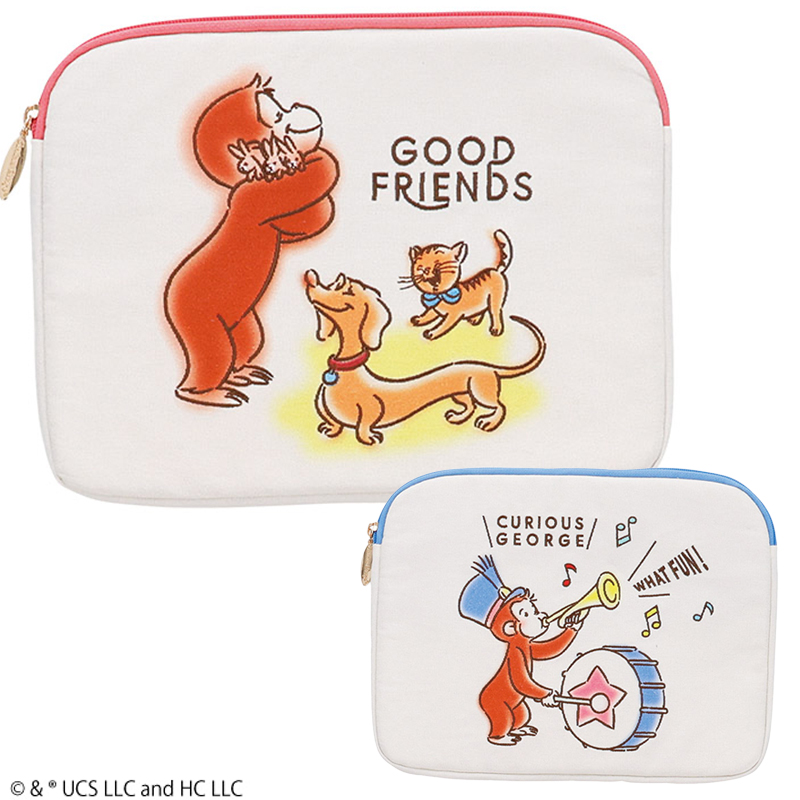 【おさるのジョージ】タブレットケース グッドフレンズ&ミュージックファン