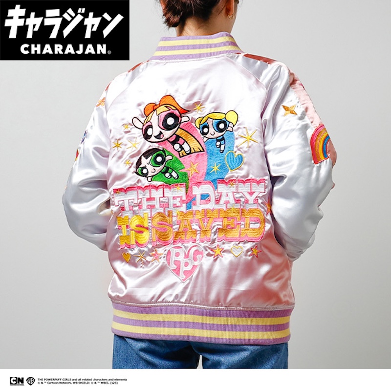 【キャラジャン】パワーパフガールズ ウルトラスーパーパワースカジャン スカジャン(L)